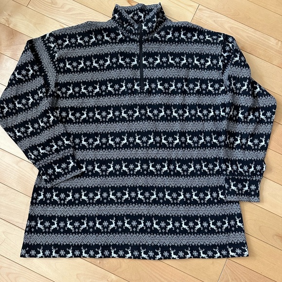 Vintage ROOTS outdoors reindeer half zip top size XL - Picture 2 of 4